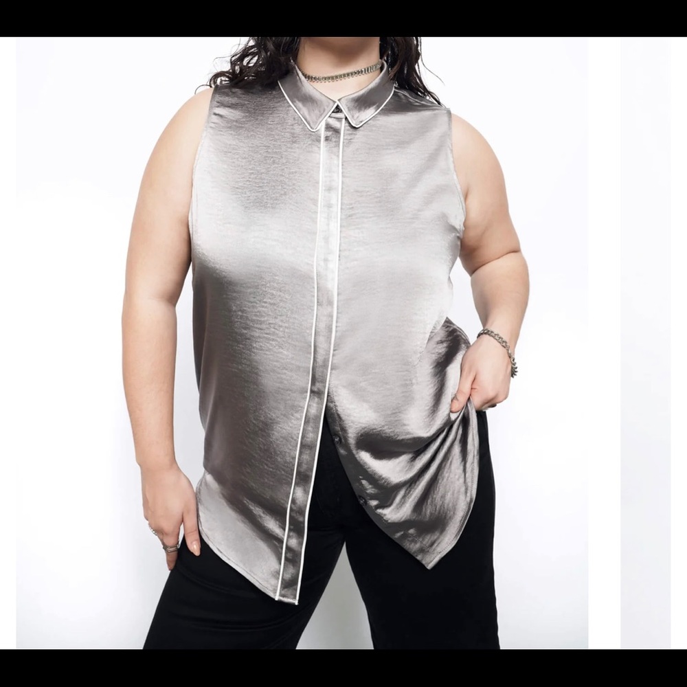 Wildfang Empowered sleeveless button up NWT